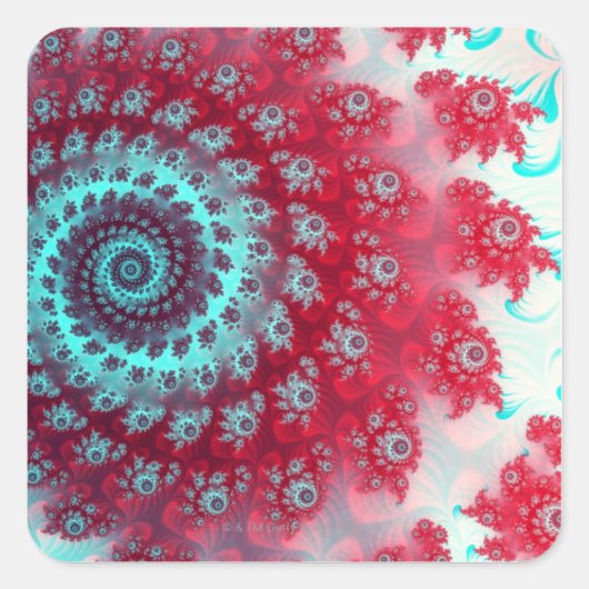 Julia Fractel Quadratischer Aufkleber (Vorderseite)