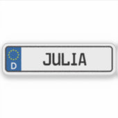 Julia German Car License Plate Aufkleber (Vorderseite)