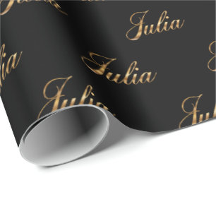 Julia gold Design Lettering Geschenkpapier