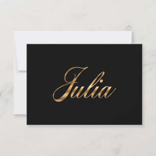 Julia gold Design Lettering Karte
