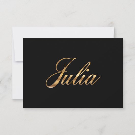 Julia gold Design Lettering Karte (Vorderseite)