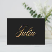 Julia gold Design Lettering Karte (Stehend Vorderseite)