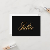 Julia gold Design Lettering Karte (Vorderseite/Rückseite Beispiel)