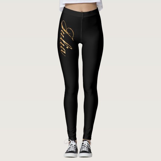 Julia gold Design Lettering Leggings (Vorderseite)