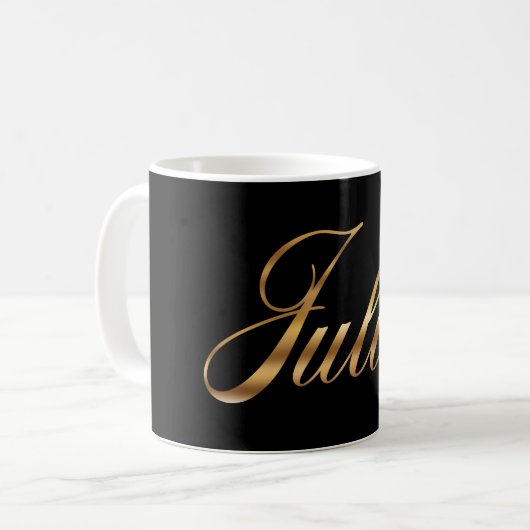 Julia gold Design Lettering Tasse Kaffeetasse (Vorderseite Links)