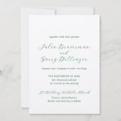 Julia Hunter Green Traditionelle Hochzeit Einladung (Vorderseite)