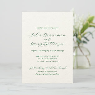 Julia Hunter Green Traditionelle Hochzeit Einladung
