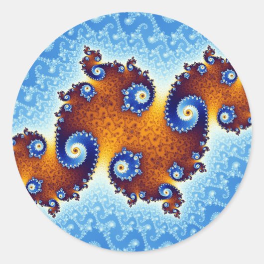 Julia Island Mandelbrot Set Runder Aufkleber (Vorderseite)