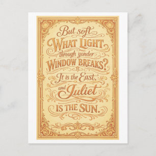 "Julia ist die Sonne" Shakespeare Postkarte