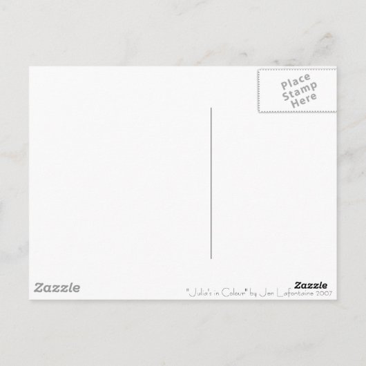 Julia ist in Farbe Postkarte (Rückseite)