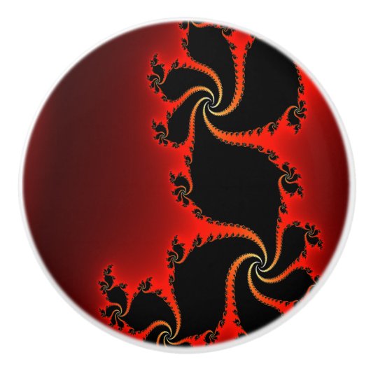 Julia Mandelbrot Abstrakt Fraktal Art I Keramikknauf (Vorderseite)