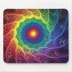 Julia-Menge-Fraktal mit Regenbogen-Windrad-Stil Mousepad