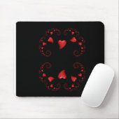 Julia-Menge-Fraktal mit roten Herzen Mousepad (Mit Mouse)