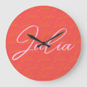 Julia Name Design Pattern Große Wanduhr (Vorderseite)