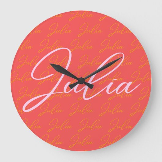 Julia Name Design Pattern Große Wanduhr (Vorderseite)