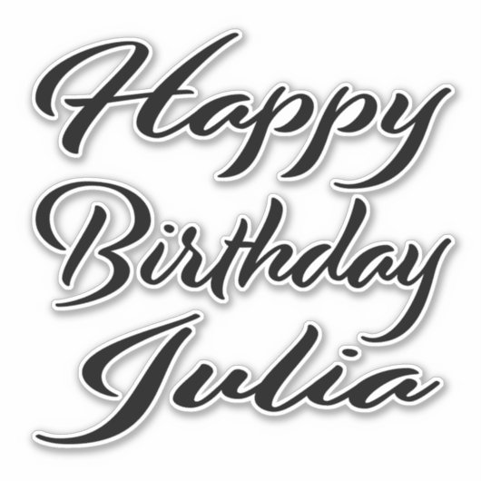 Julia Name Vorname black Sticker Geburtstag (Vorderseite)