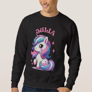 Julia Niedlich Unicorn Design for Girls Name Julia Sweatshirt