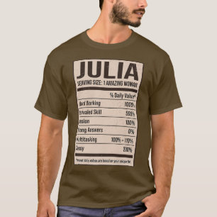 Julia Nutrition Fakten Name Nickname Alias Titel F T-Shirt