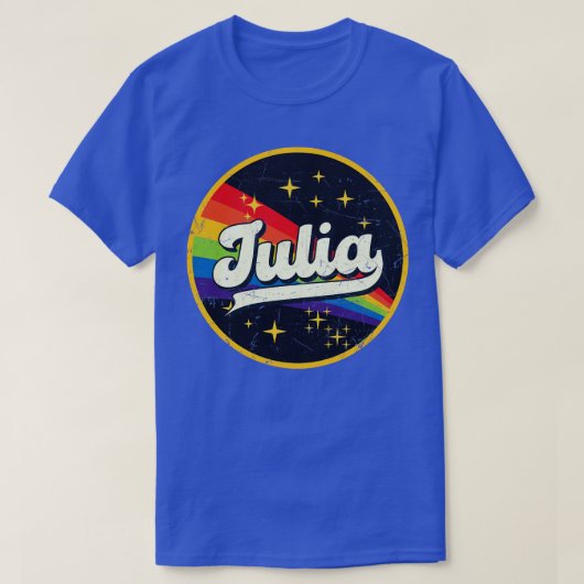 Julia Rainbow In Space Vintag GrungeStyle T-Shirt (Design vorne)