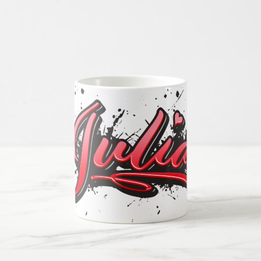 Julia red Heart Graffiti Tasse Kaffeetasse (Mittel)