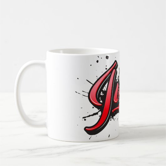 Julia red Heart Graffiti Tasse Kaffeetasse (Links)