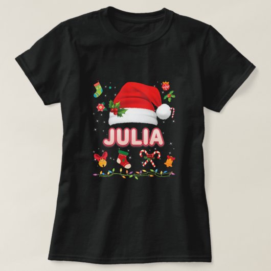 Julia Santa Claus Hat Family Merry Christmas Xmas T-Shirt (Design vorne)