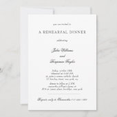 Julia Simple Black Script Foto Probe Dinner Einladung (Vorderseite)