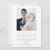 Julia Simple Gold Script 2 Foto Wedding Dankeskarte (Rückseite)