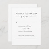 Julia Simple Schwarz-weiß Wedding Song Request RSVP Karte (Vorne/Hinten)