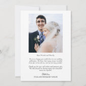 Julia Simple Script 2 Foto Hochzeit Danke Karte (Rückseite)