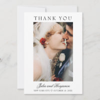 Julia Simple Script 2 Foto Hochzeit Danke Karte