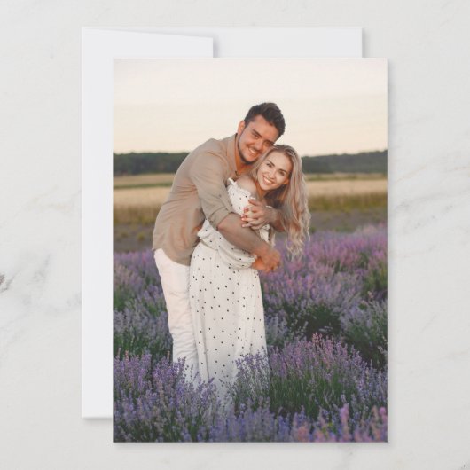 Julia Simple Silver Script Foto Probe Dinner Einladung (Rückseite)