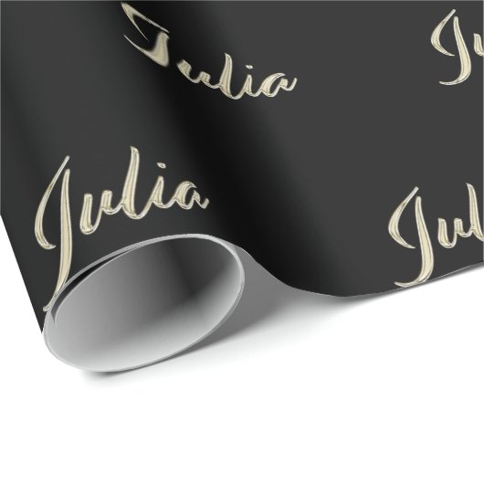Julia white gold Handwriting Geschenkpapier (Rolleneckpunkt)