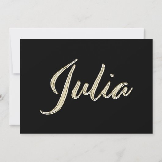 Julia white gold Handwriting Karte (Vorderseite)