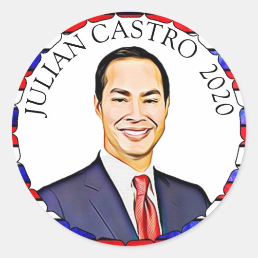 Julian Castro für die Unterstützung der Präsidents Runder Aufkleber (Vorderseite)