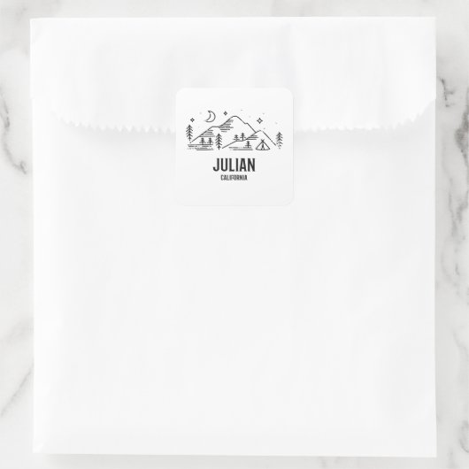 Julian - Kalifornien Quadratischer Aufkleber (Tasche)