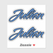Julian Name blue Aufkleber Sticker Stickerset (Blatt)
