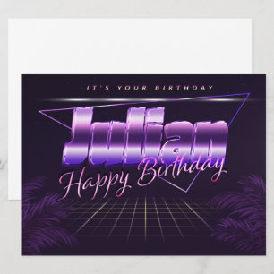 Julian Name Vorname lila retro Karte Geburtstag