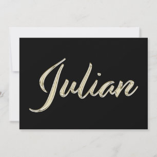 Julian Name white gold Handwriting Karte