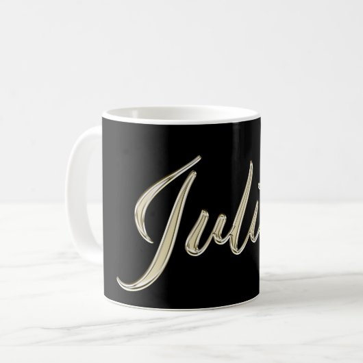 Julian Name whitegold Tasse Teetasse Kaffeetasse (Vorderseite Links)