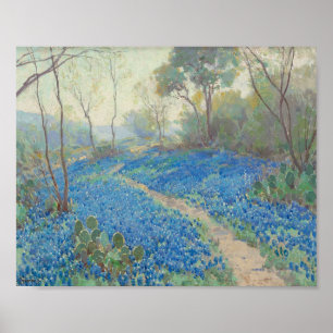 Julian Onderdonk - Ein Hügel mit Bluebonnets Poster