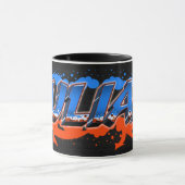 Julian Vorname Name Graffiti blue orange Tasse (Zentrum)