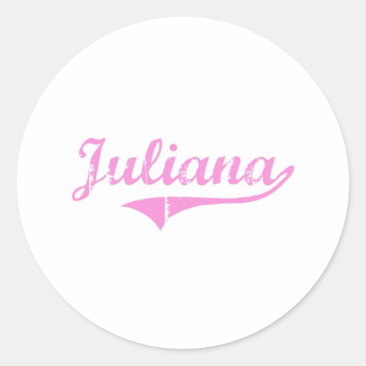 Juliana Classic Style Name Runder Aufkleber (Vorderseite)