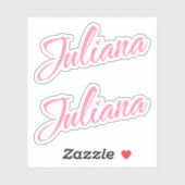 Juliana Decorative Name in Pink x2 Aufkleber (Blatt)