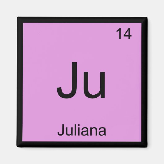 Juliana Name Chemistry Element Periodic Table Magnet (Vorne)
