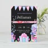 Julianas Einladung zum Geburtstag von Chalkboard (Stehend Vorderseite)