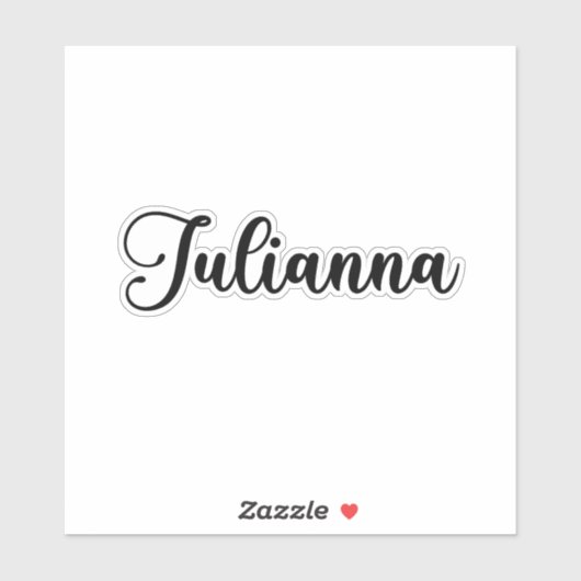 Julianna Name - Handgeschriebene Kalligrafie Aufkleber (Blatt)