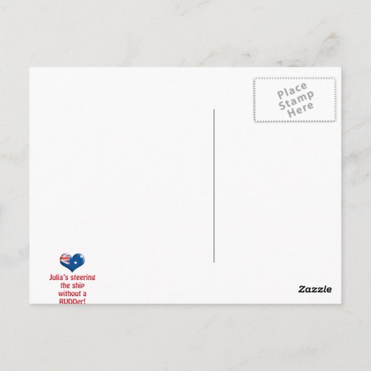 Julias Führung des Schiffes Postkarte (Rückseite)