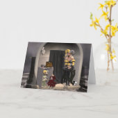 "Julias Puppentheater" - Grußkarte Karte (Gelbe Blume)