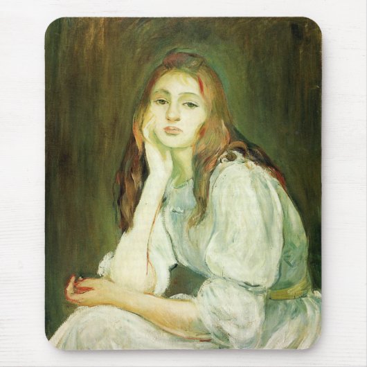 Julie Daydreaming (Schöne junge Frau) Mousepad (Vorne)